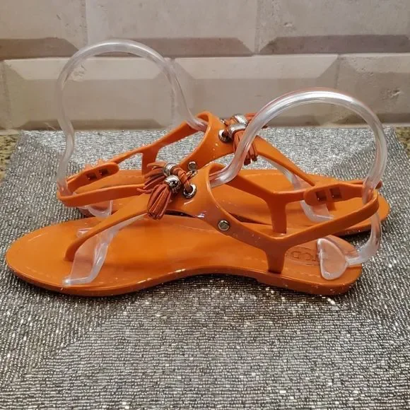 SOLD!! TOD'S Pumpkin Tassled Jelly Nikel Sandals - Picture 5 of 9